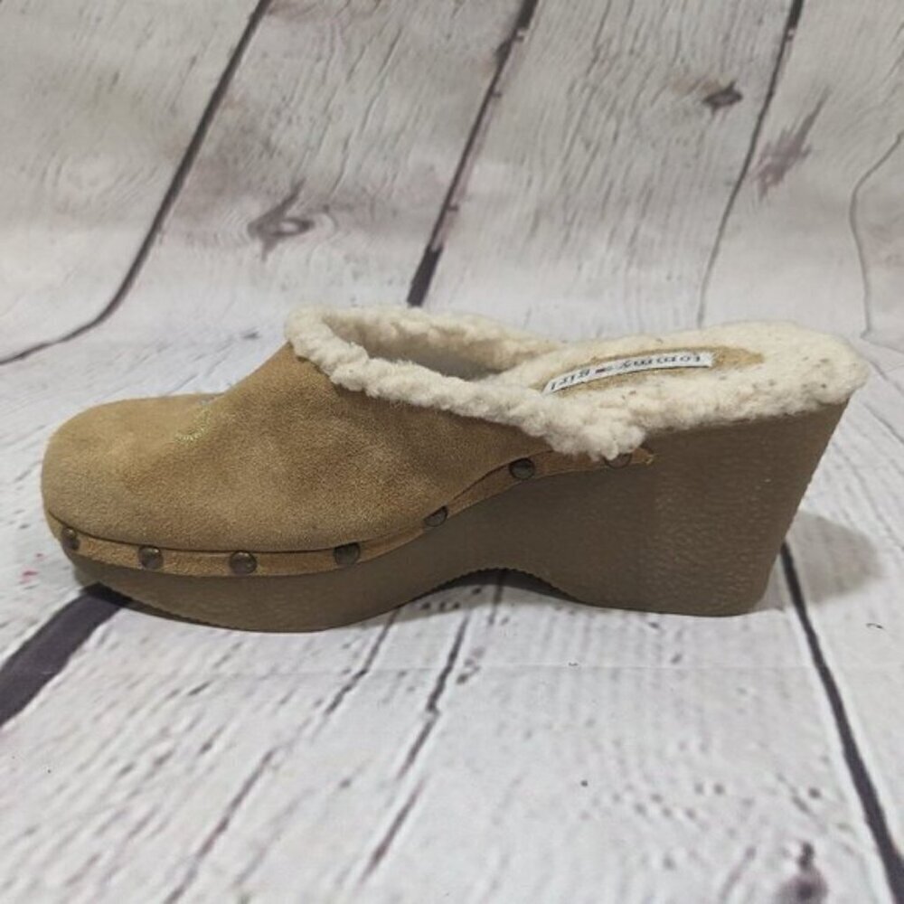 Vintage Y2K 90s Tommy Girl Suede Leather  Clogs Mules Floral Embroidered 7/7.5/8 - Picture 9 of 15